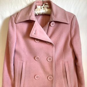 Wool Blend Muted Pink Pea Coat